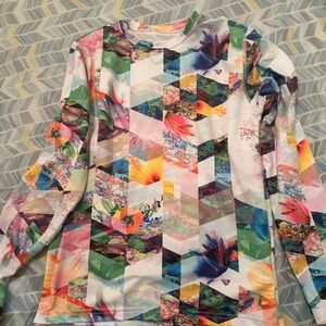 Obermeyer Floral Geometric base layer Top girls medium